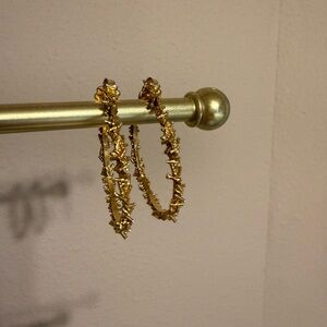Hazel Smyth Textured Gold Hoop Earrings NEVER WORN